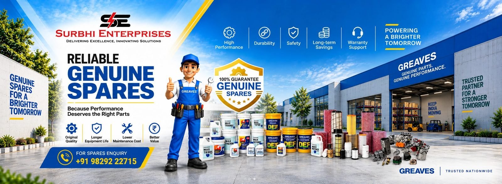 Reliable genuine Greaves spares